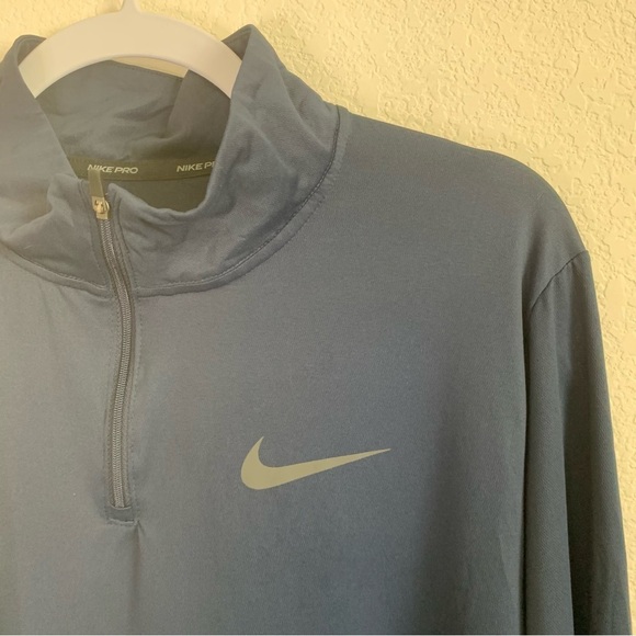 Nike pro Dri fit Mens blue 1/4 zip pull over sweatshirt L - Picture 4 of 7